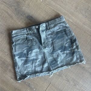 Express Gray Camo Mini Skirt